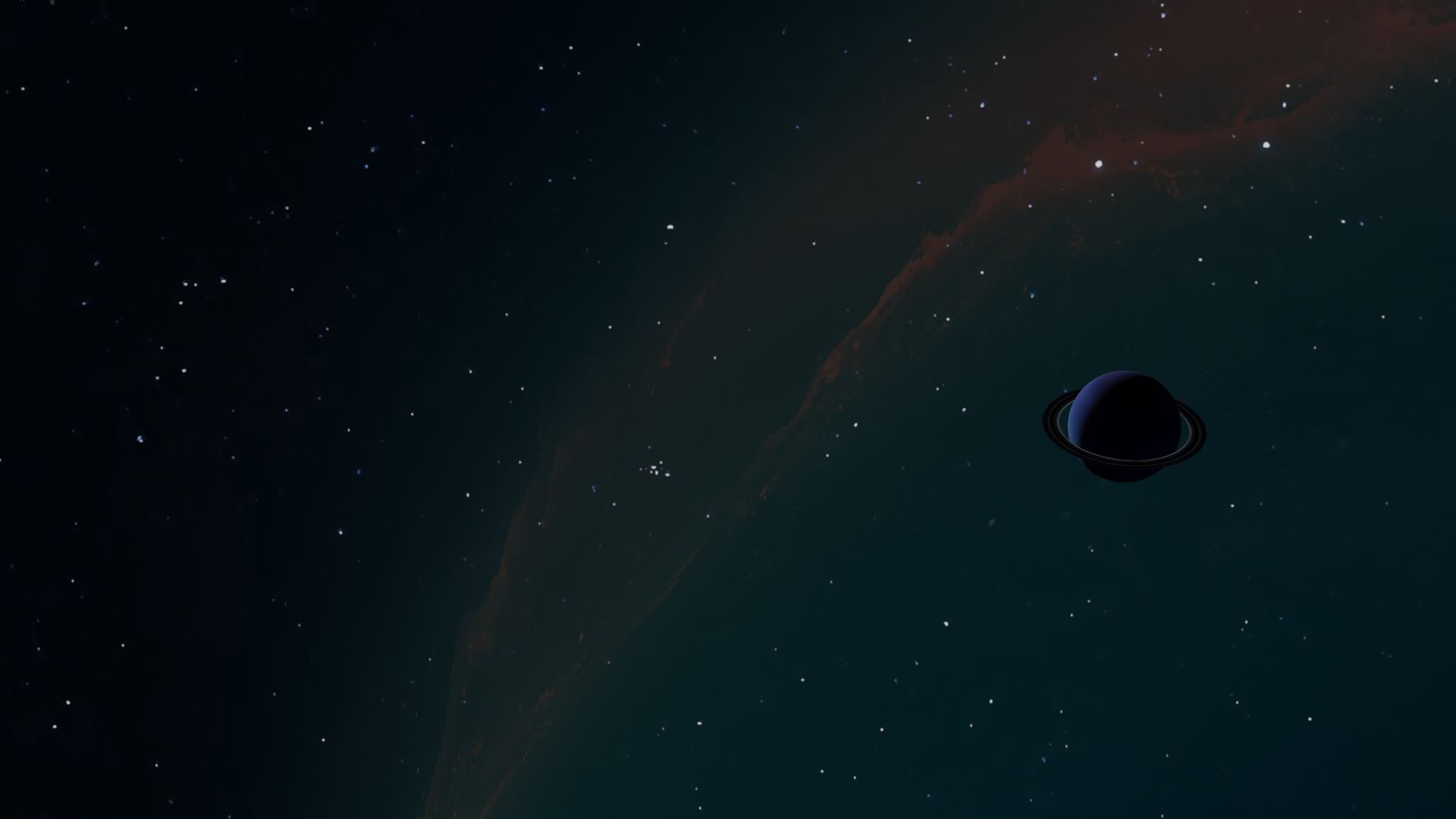 Pierścieńsata planeta na tle rozgwieżdżonego nocnego nieba